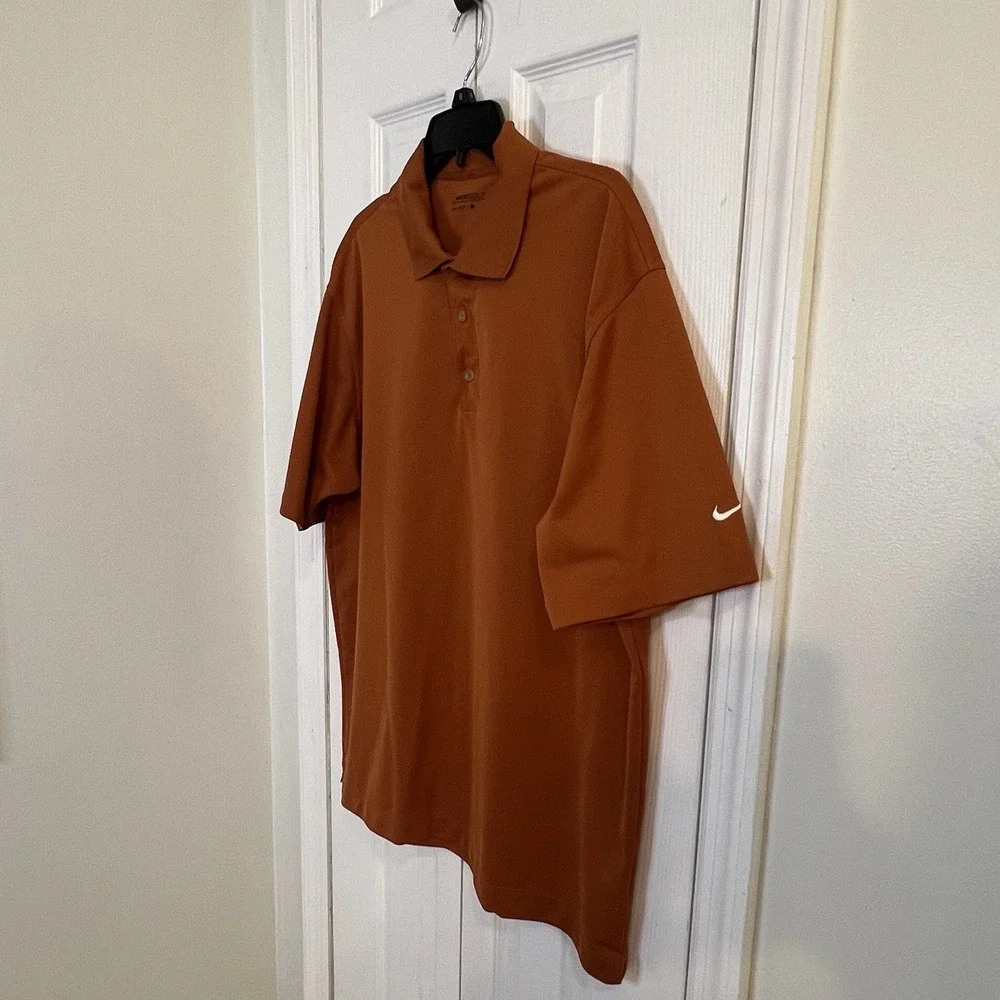 Nike Golf Shirt Adult Large Orange Short Sleeve Dri Fit‎ PoloMens outdoors
